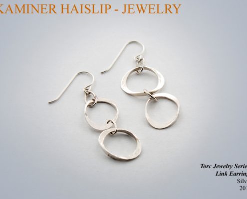 torc jewelry hammered silver earrings