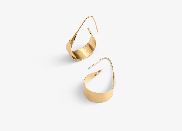 hammered hoop earrings small 14k yellow gold