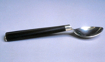 silver ebony wood spoon