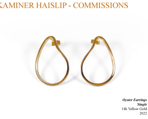 14k yellow gold oyster earrings