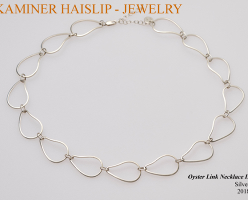 silver oyster link necklace