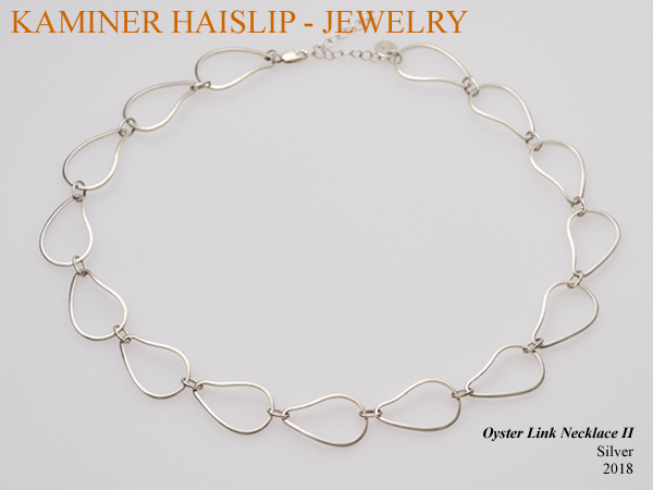 silver oyster link necklace