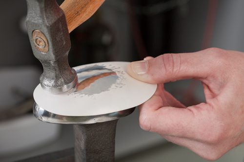 silver spoon bowl planish silversmith hammer silversmithing technique 