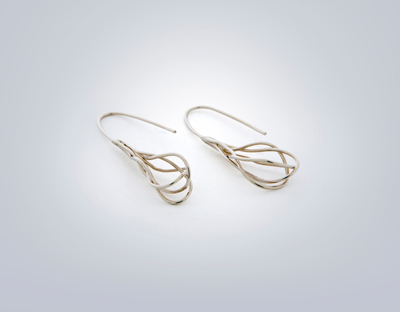 silver twisted wire earrings handmade jewelry charleston sc