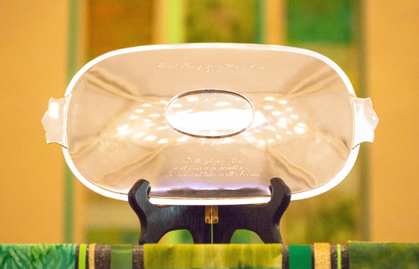 silver communion tray First Presbyterian Church Aiken, SC