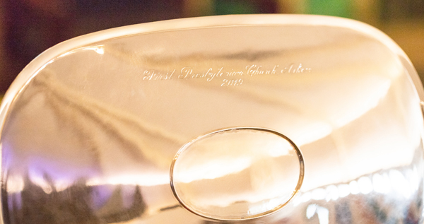 silver tray hand engraved inscription 