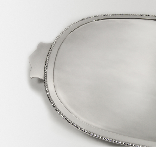 silver communion tray bead rim 