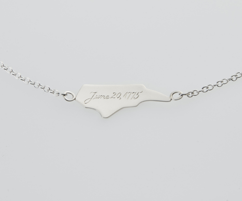 north carolina silver necklace