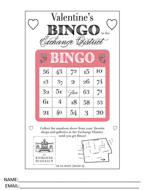 bingo card charleston