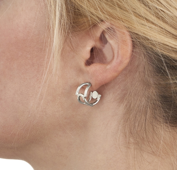 hammered hoop palmetto earrings