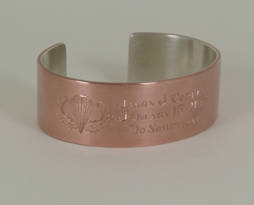 copper cuff bracelet hand engraving